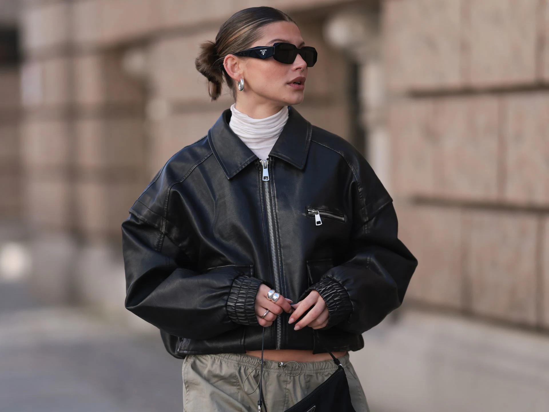 Leather Bomber Jacket